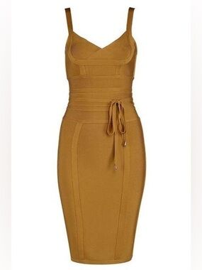House of CB Mustard Yellow Bandage Dress Sz. L